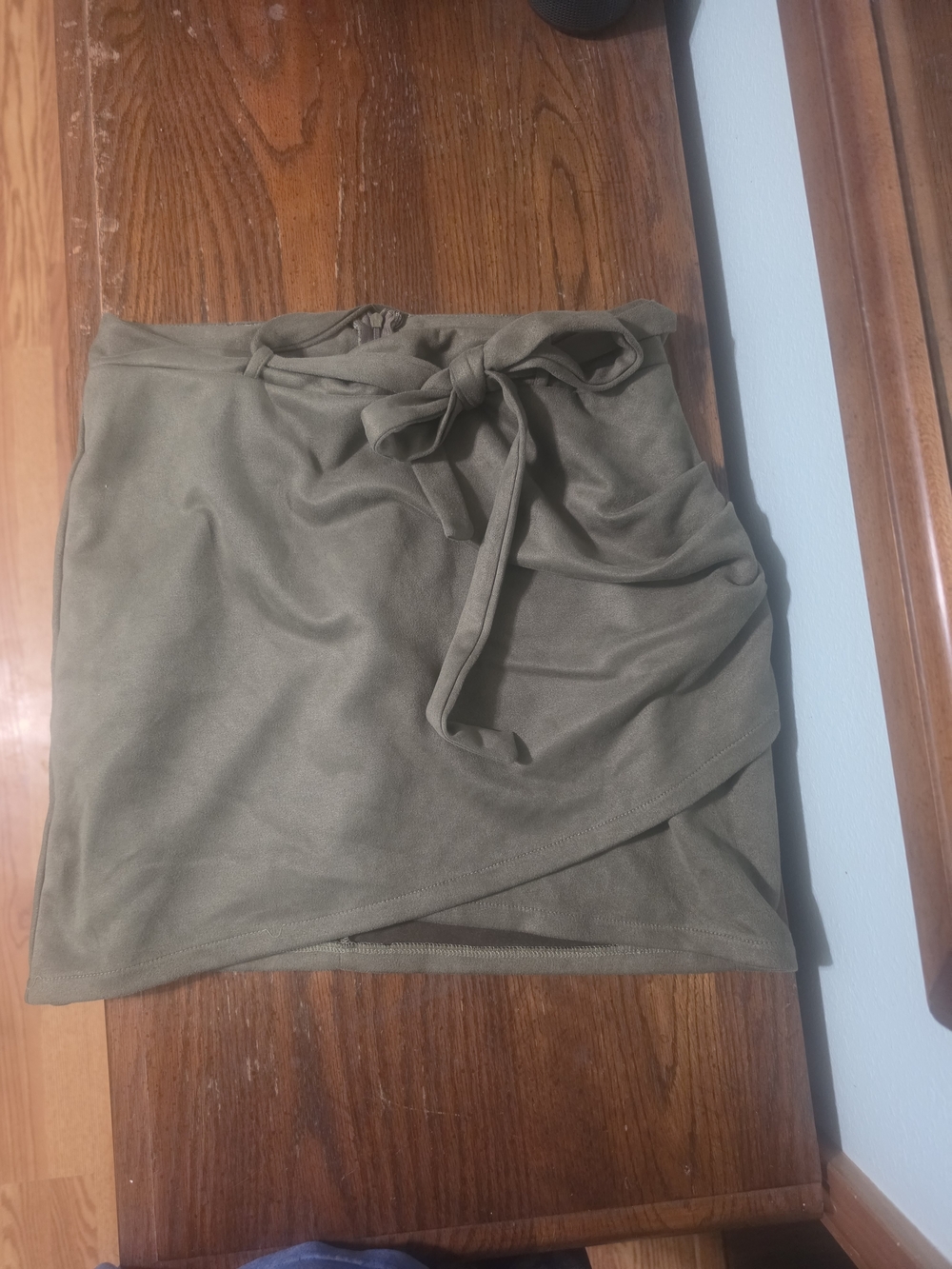 SHEIN Olive Green Wrap Tie Mini Skirt